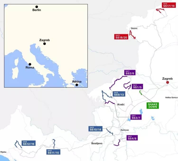 Mapa Rally Croacia 2023
