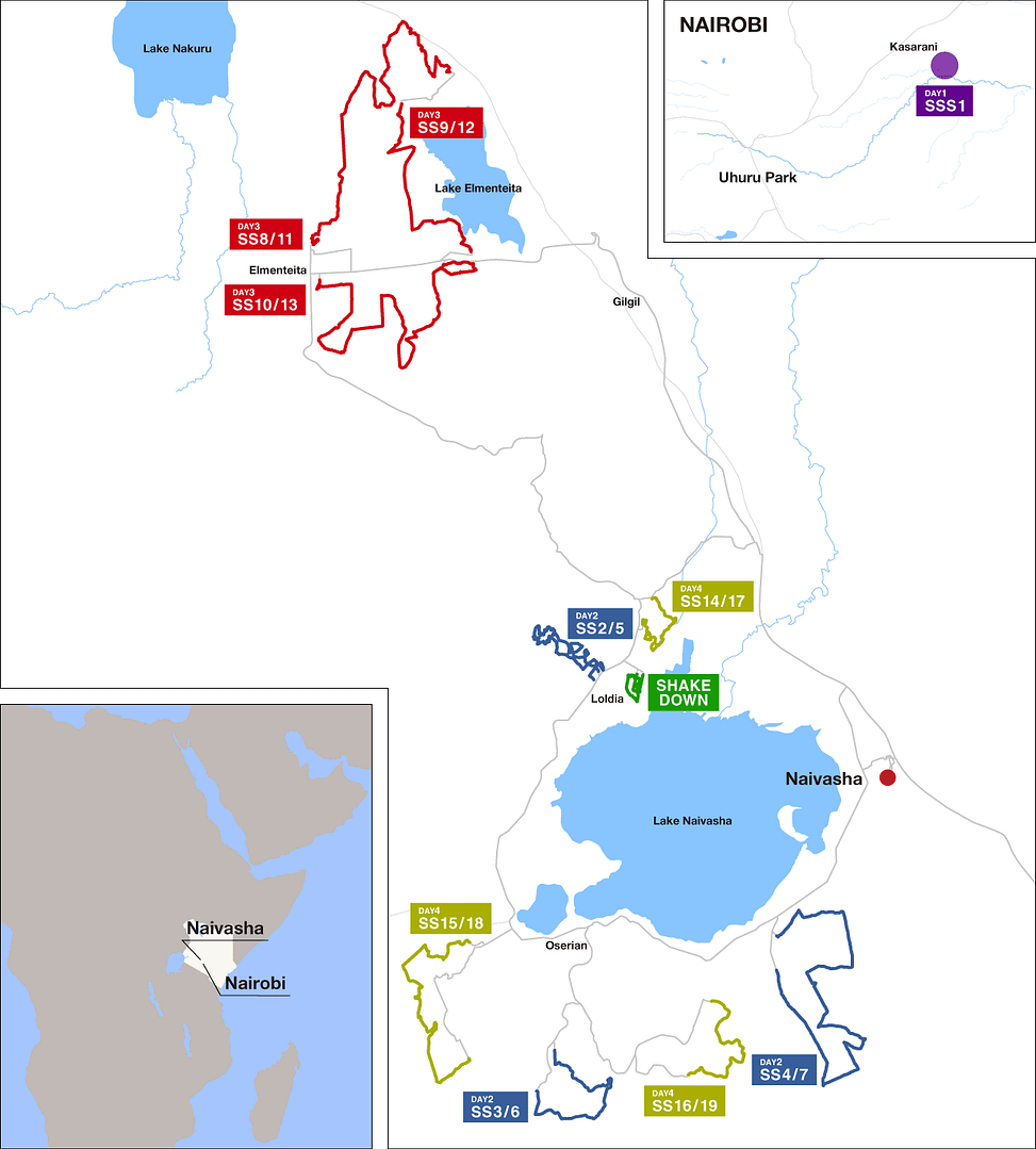 Safari Rally mapa